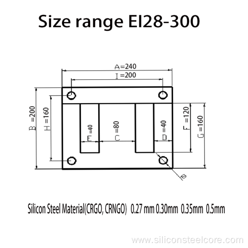 Popular size EI-240 soft magnetic core silicon steel rectangular core transformer cores